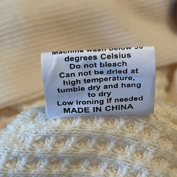 Cream Button Down Waffle Knit jacket - Picture 8 of 8